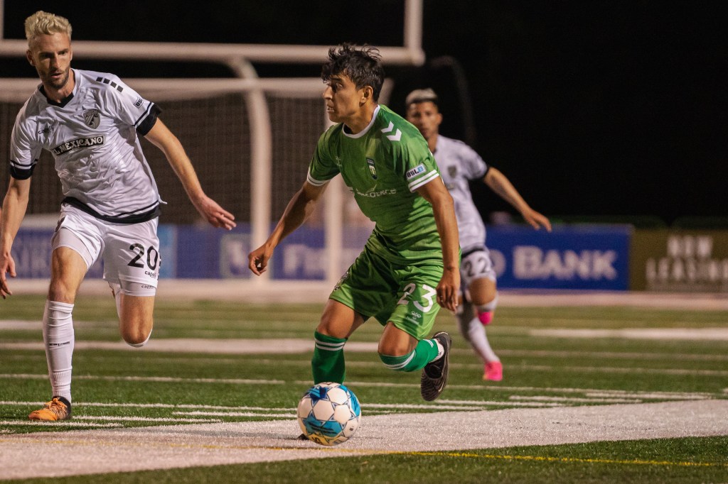 Allen Gavilanes assists Greenvilles second goal for a 2-1 over Fuego.