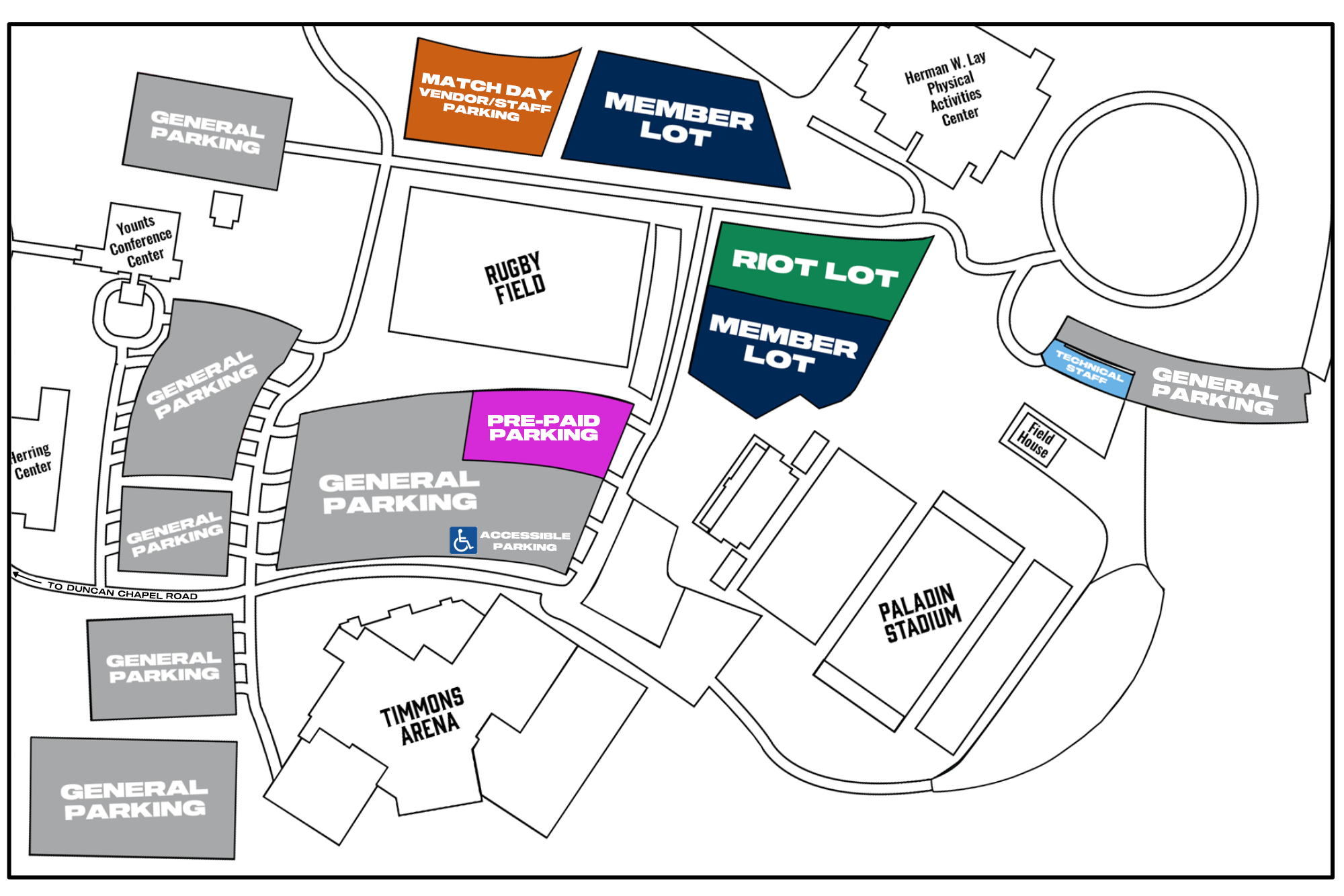 Main parking plan for match day.